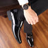 Elegant Breathable Oxford Leather Shoes for Men - Perfect Formal Flats for Office, Weddings, and Daily Wear - Comfortable Slip-On Design with Pointed Toe and Rubber Outsole